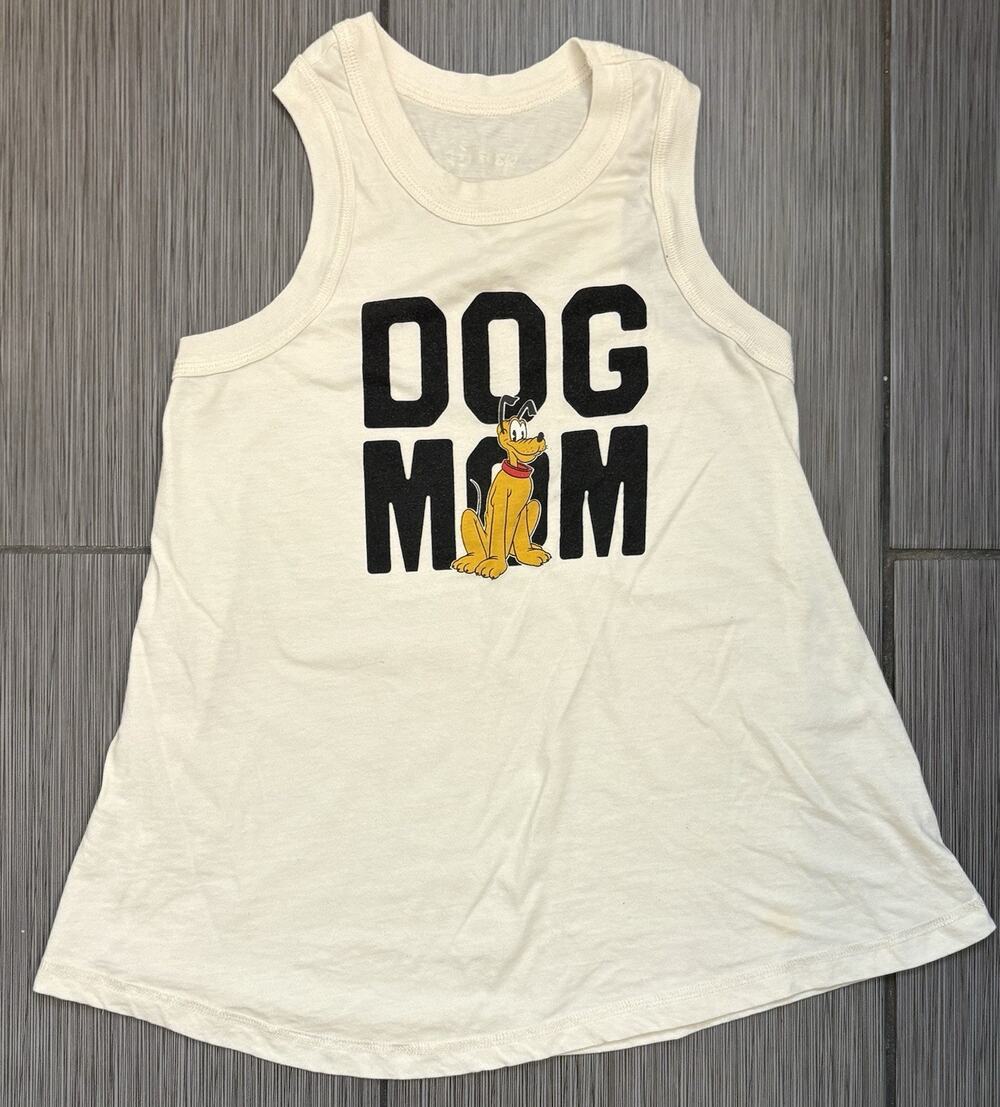 Disney Pluto Dog Mom Graphic Muscle Tank Top Women’s Size Small
